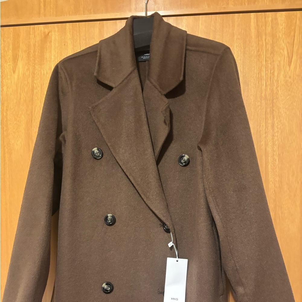 New Elegant Brown  double face , Double-Breasted Women's Coat